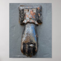 Messinghand-Türknopf