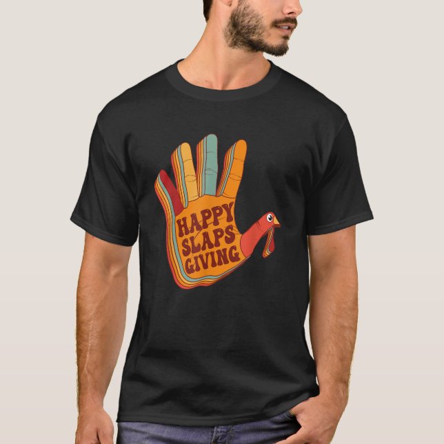 Messinginstrument auf Happy Slapsgiving Groovy R T-Shirt (Vorderseite)