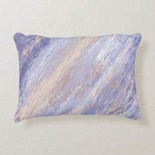 Messy Abstrakt Blue und Beige Paint Strokes Dekokissen