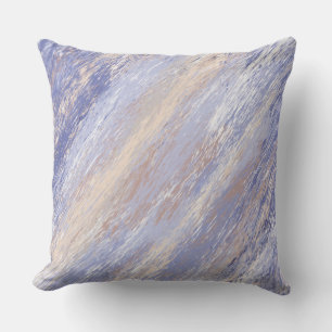 Messy Abstrakt Blue und Beige Paint Strokes Kissen