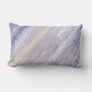 Messy Abstrakt Blue und Beige Paint Strokes Lendenkissen