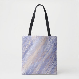 Messy Abstrakt Blue und Beige Paint Strokes Tasche