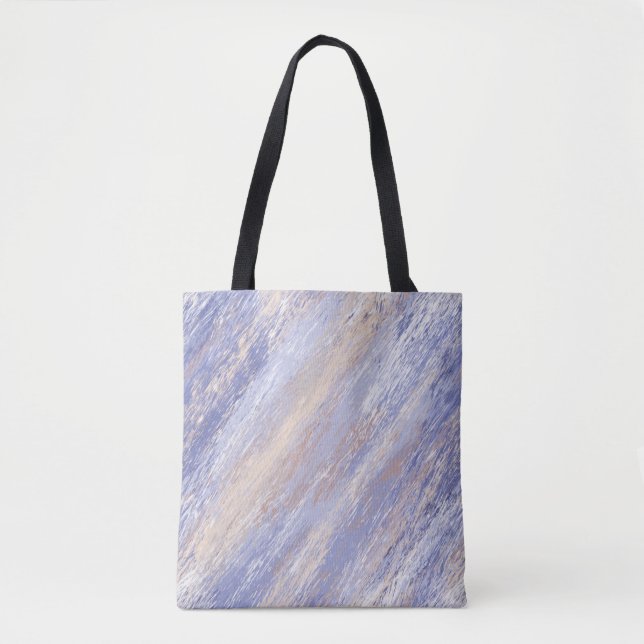 Messy Abstrakt Blue und Beige Paint Strokes Tasche (Vorderseite)