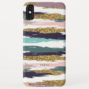 Messy Aquarellstripes gold Glitzer Akzent Case-Mate iPhone Hülle