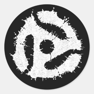 Messy B/W 45 Insert Runder Aufkleber