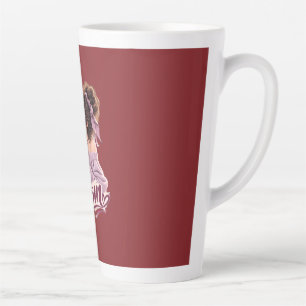 Messy Bun Coffee Mom — Cozy Mom Leben Ästhetik   Milchtasse
