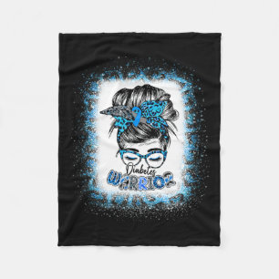 Messy Bun Diabetes Warrior Blue Ribbon Diabetes Aw Fleecedecke