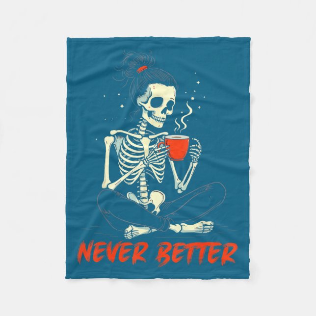 Messy Bun Drinking Coffee For Women Never Better S Fleecedecke (Vorderseite)