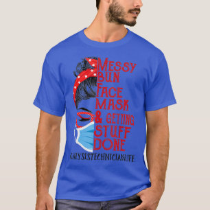 Messy Bun Face Mask GetStuff Dialyse T-Shirt