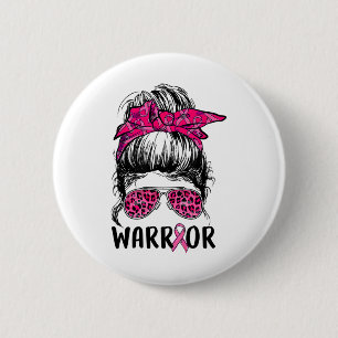 Messy Bun Gles Wear Pink Warrior Brustkrebs Awa Button
