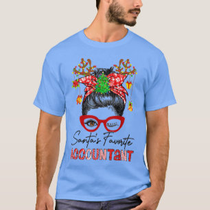 Messy Bun Hair Christmas TreeSantax27s Favorite Ac T-Shirt