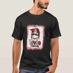 Messy Bun Hair One Love Mama Valentine S Day T-Shirt