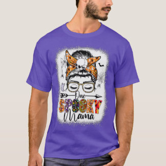 Messy Bun Hair One Spooky Mama Halloween Kostüm D T-Shirt