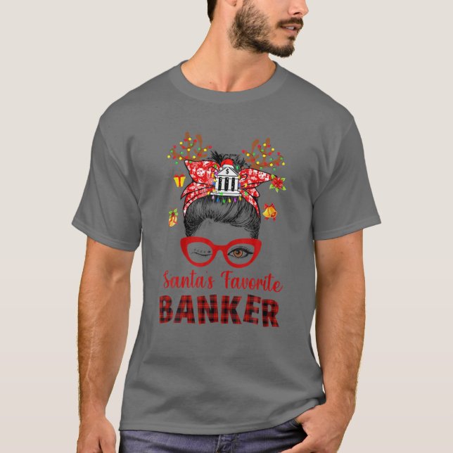 Messy Bun Hair - Weihnachten Tree-Santa's Liebling T-Shirt (Vorderseite)