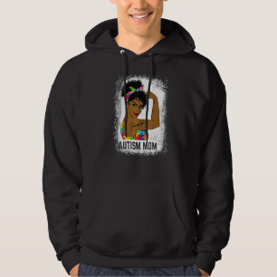 Messy Bun Hair Women Unzerbrechliche Autismus Mama Hoodie