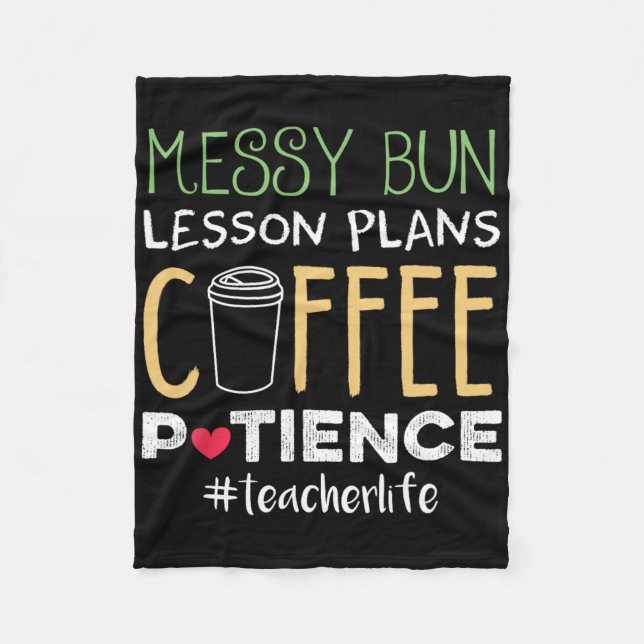Messy Bun Lesson plant Kaffeepause Fleecedecke (Vorderseite)