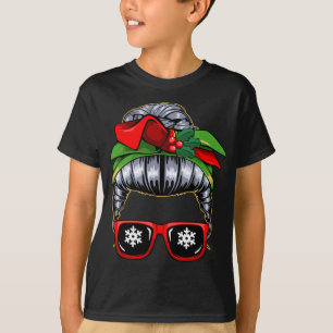 Messy Bun Mama Christmas Pajama Niedlich X-Mas Wre T-Shirt