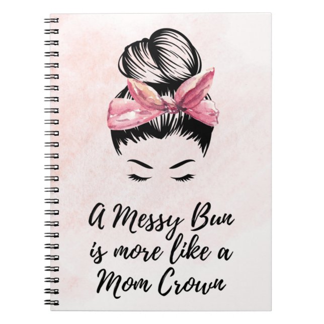 Messy Bun - Mama Spiral Notebook Notizblock (Vorderseite)
