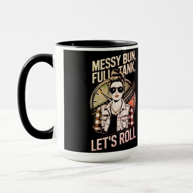 "Messy Bun" Mug de camionnette de femme (Gauche)