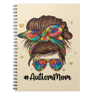 Messy Bun Proud Autismus Mama Notizblock