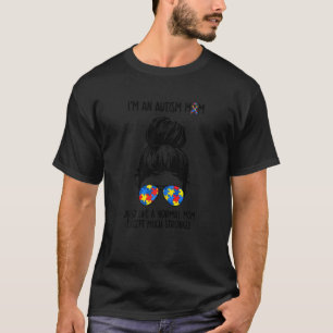 Messy Bun Puzzle Sonnenbrille Autism Mom Autism Be T-Shirt