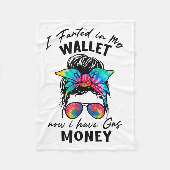 Messy Bun Retro Ich Farb in meinem Portemonnaie je Fleecedecke (Vorderseite)