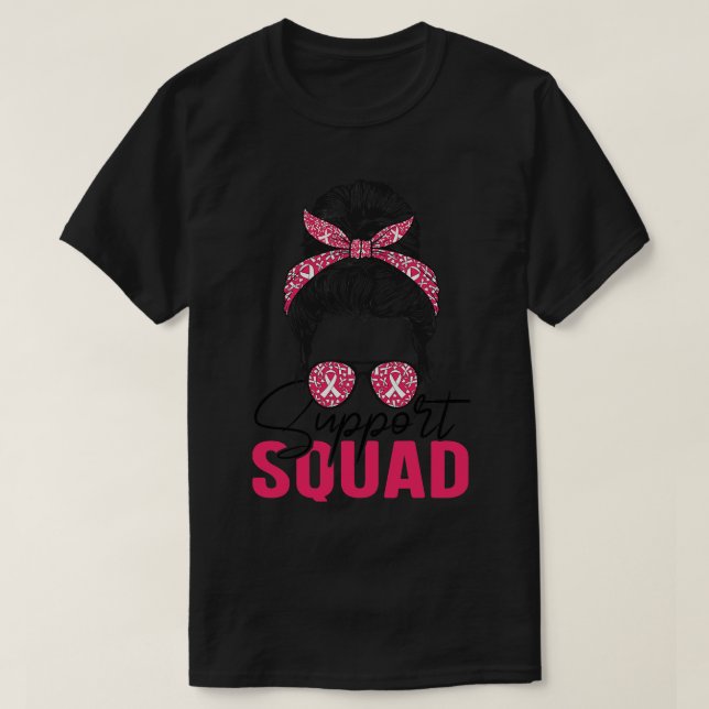 Messy Bun Support Squad Awareness 1 T-Shirt (Design vorne)