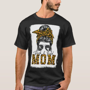 Messy Bun Track Field Mama Runner Mthers T-Shirt