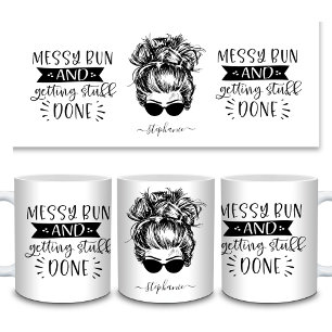 Messy Bun und Getty Stuff Mama Leben lustig Kaffeetasse