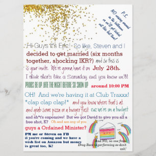 Messy Club Queen Gay Wedding lädt Einladung