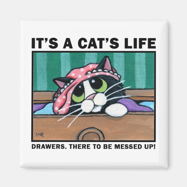 Messy Drawers v.01 - It's A Cat's Life Magnet (Devant)