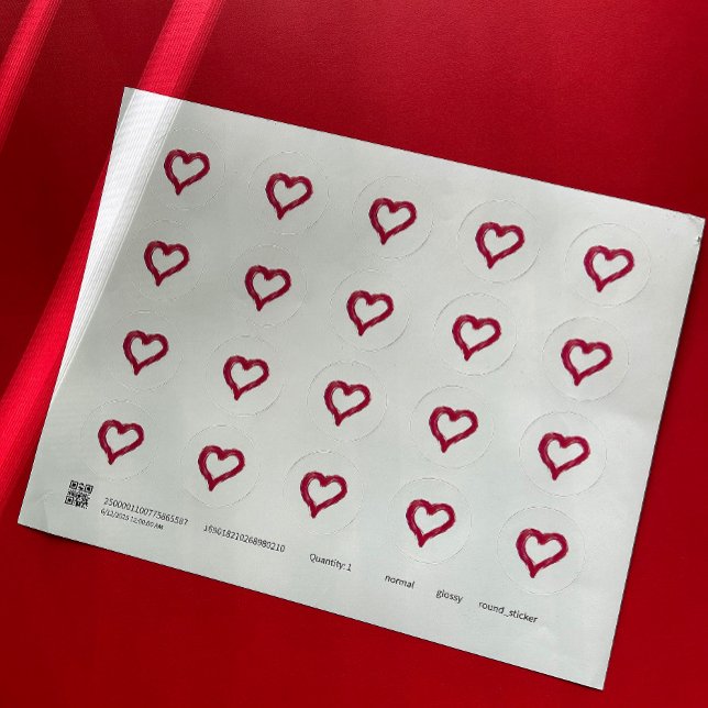 Messy - ein nicht perfekt gezeichnet Herz, aber mi Runder Aufkleber (Von Creator hochgeladen)