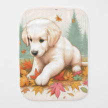 Messy Essen mit einem Golden Retriever Puppy