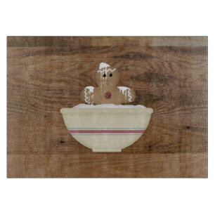 Messy Gingerbread Man Glass Cutting Board Schneidebrett