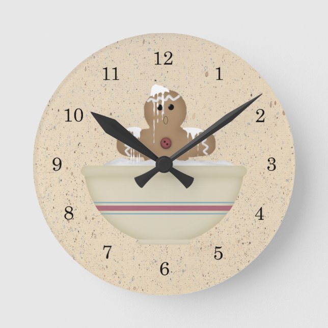 Messy Gingerbread Man Wall Clock Runde Wanduhr (Vorderseite)