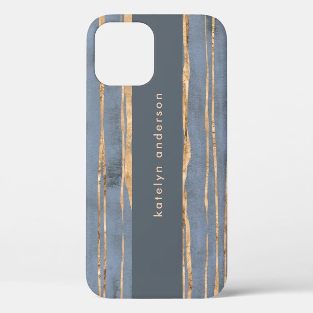 Messy Gold Line | Blue Periwinkle | BERUFLICH Case-Mate iPhone Hülle (Rückseite)