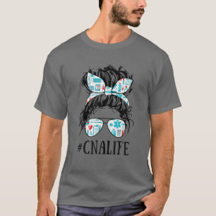 Messy Hair Bun Cna Krankenversicherung Angepasst T-Shirt