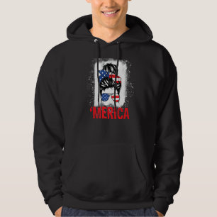 Messy Hair Bun 'merica Sonnenbrille 4. Juli Hoodie