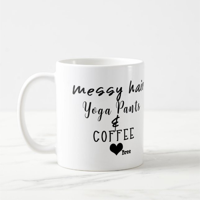Messy Hair Yoga Pants Kaffee Personalisiert Chic Kaffeetasse (Links)