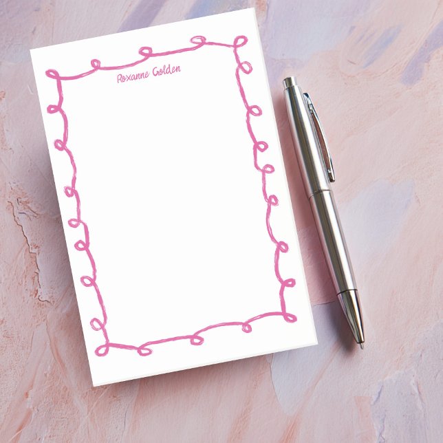 Messy Loops Doodle Frame INDIVIDUELLE NAME Notepad Post-it Klebezettel (Messy Loops Doodle Frame CUSTOM NAME Notepad
)
