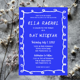 Messy Loops Hand gezeichnet Custom Bar Bat Mitzvah Einladung