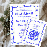 Messy Loops Hand gezeichnet QR Bar Bat Mitzvah Begleitkarte<br><div class="desc">Perfekte ENCLOSURE CARDS für eine Fledermausmitzvah, Bar mitzvah oder andere jüdische Feiern! Handgefertigte Pinselstrichrahmen für Sie auf der Vorderseite! Vollständig anpassbar! Klicken Sie auf "Personalisieren" oben, um den Text zu bearbeiten und Ihren Link zum QR-Code hinzuzufügen. Klicken Sie auf "Bearbeiten mit dem Designwerkzeug", um die Schriftart, Farben und Einstellungen anzupassen...</div>
