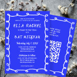 Messy Loops Hand gezeichnet QR Bar Bat Mitzvah Einladung<br><div class="desc">Perfekte Karte, um eine Fledermausmitzvah, Bar mitzvah oder andere jüdische Feier anzukündigen! Handgefertigte Pinselstrichrahmen für Sie auf der Vorderseite! Vollständig anpassbar! Klicken Sie auf "Personalisieren" oben, um den Text zu bearbeiten und Ihren Link zum QR-Code hinzuzufügen. Klicken Sie auf "Bearbeiten mit dem Designwerkzeug", um die Schriftart, Farben und Einstellungen anzupassen...</div>
