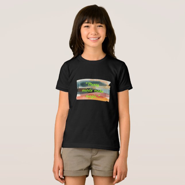 Messy Minds Make Magic | Abstract Brush Stroke Art Tri-Blend Shirt (Vorderseite Voll)