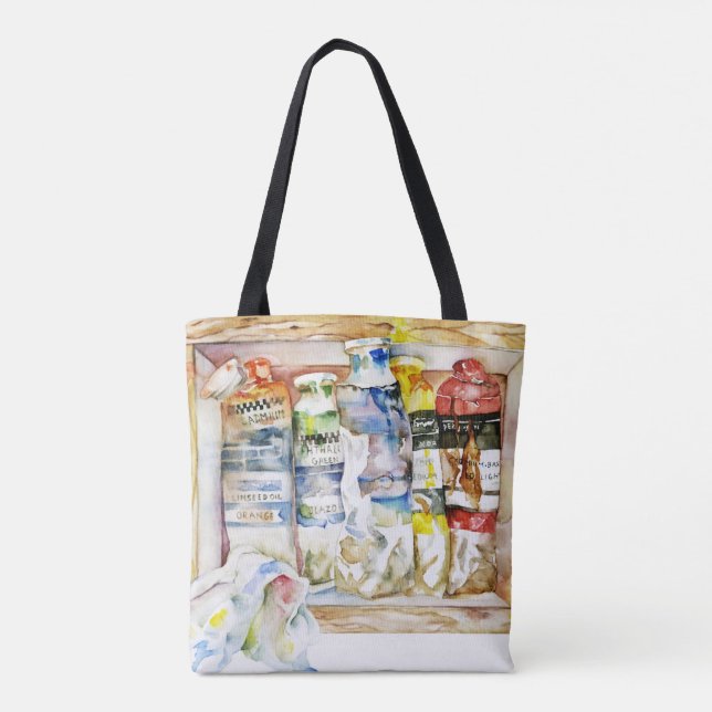 Messy Paint Tubes Artist Art Tote Bag Tasche (Rückseite)