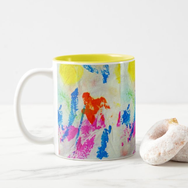 Messy Paint Zweifarbige Tasse (Mit Donut)