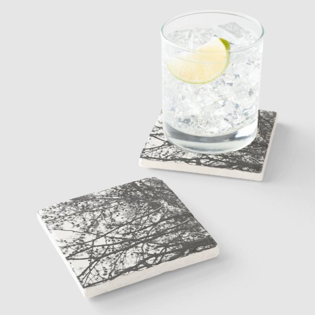 Messy PineCones Steinuntersetzer (Seitenansicht)