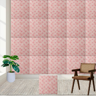 Messy Pink Geometric Tile Pattern Fliese