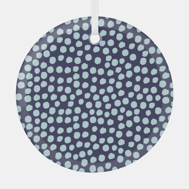 Messy Polka Punkte, trendige Farbmuster. Ornament Aus Glas (Vorderseite)