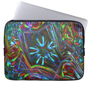 Messy Striche mit farbenfrohen Neon auf dunklem Hi Laptopschutzhülle